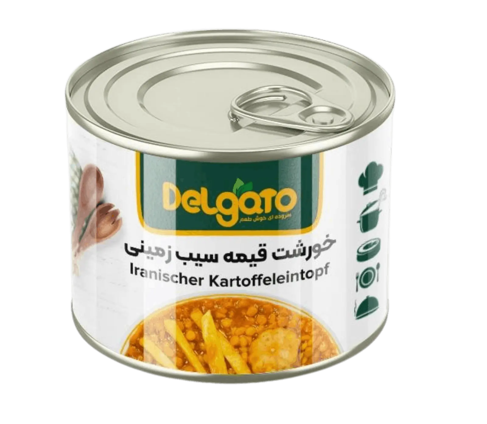 Khoresht Gheymeh servierfertig mit Spalterbsen und Kartoffeln